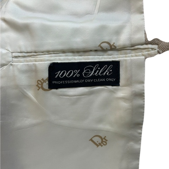 Vintage Christian Dior Monsieur 100% Silk Blazer Pit To Pit 21” Length 31” - Picture 3 of 7